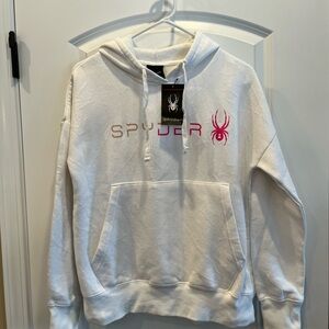 Spyder White and Pink Hoodie Size Large Unisex